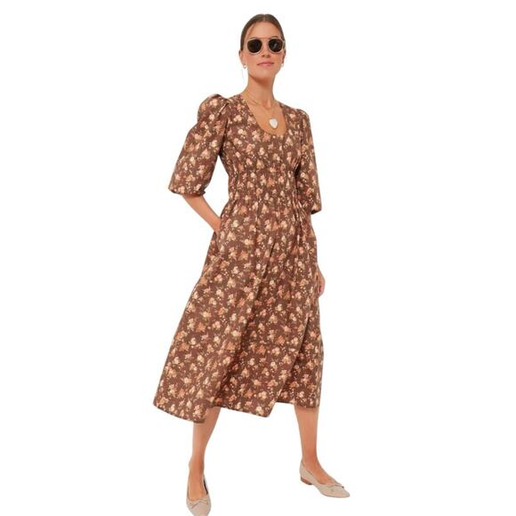 Tuckernuck Dresses & Skirts - NWOT Tuckernuck Brown Floral Midi Dress x Shea McGee